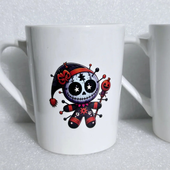 Pair of Halloween cute voodoo dolls coffee mug / tea mug - New. - Picture 3 of 5